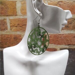 Elegant Green Butterfly Earrings